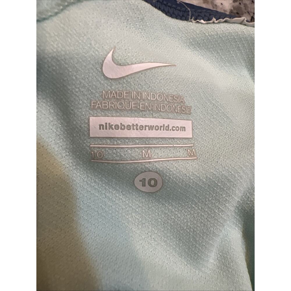 NIKE DRI-FIT Size 10 Womens Med Blue Lined Wireless Racerback Sports Tankini - Picture 5 of 8